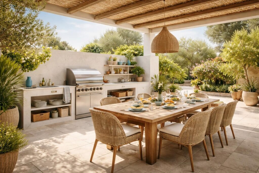 découvrez nos conseils pour aménager une cuisine d’été fonctionnelle et conviviale, idéale pour profiter des repas en plein air avec famille et amis.