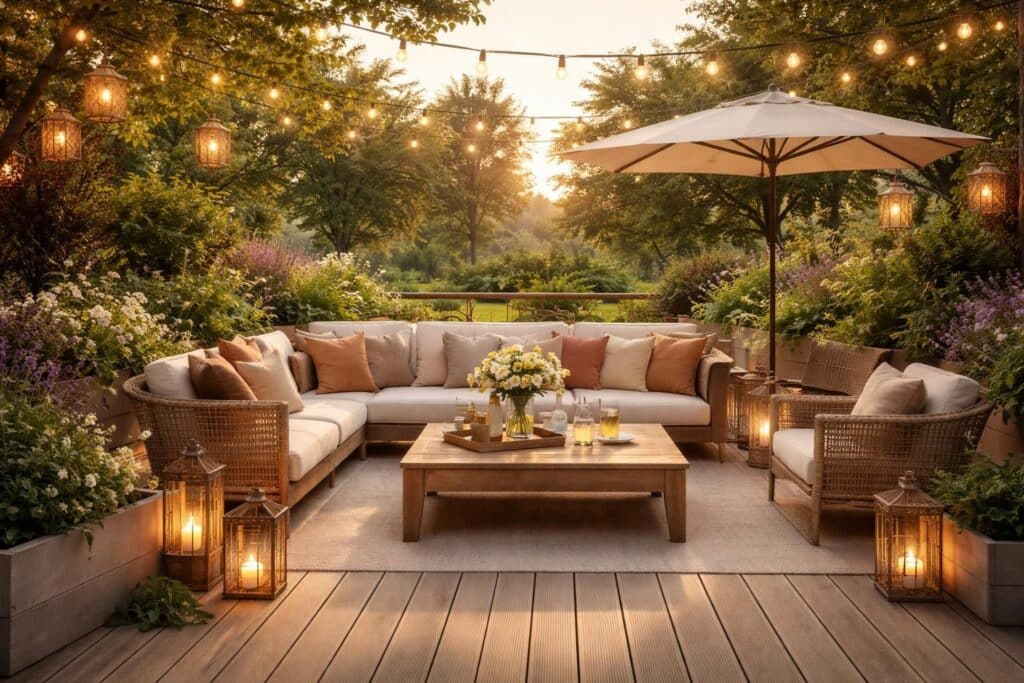 découvrez nos conseils pour aménager une terrasse conviviale, idéale pour partager des moments chaleureux en famille ou entre amis.