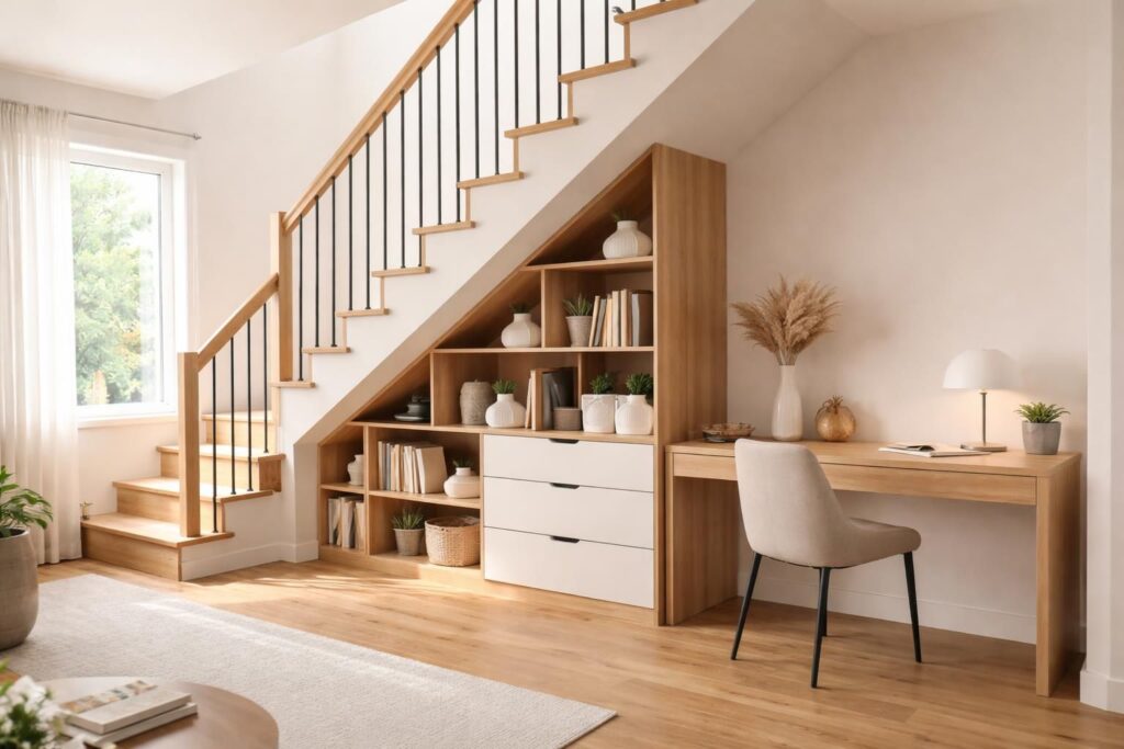 découvrez des astuces pratiques et design pour optimiser l’espace sous les escaliers et maximiser votre rangement.