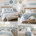Chambre moderne avec éléments côtiers et lumière naturelle