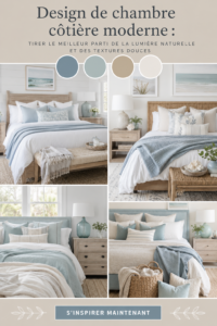 Chambre moderne avec éléments côtiers et lumière naturelle