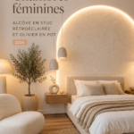 Chambre à coucher élégante avec des détails féminins et chaleureux