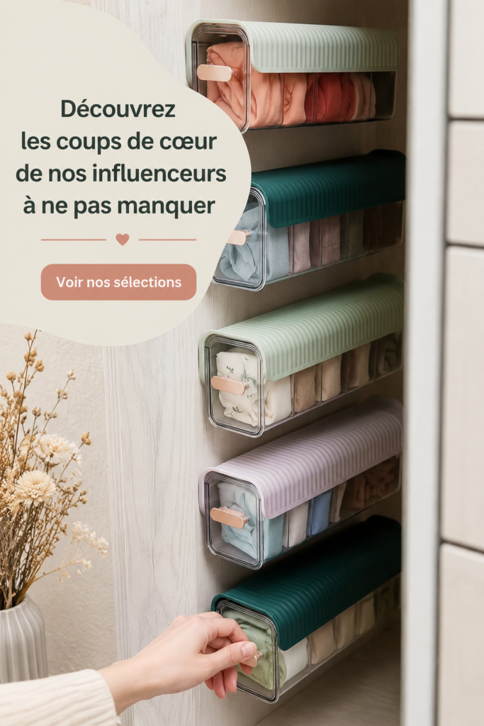 Sélection colorée de produits recommandés par des influenceurs sur Amazon