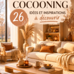 Salon cocooning avec des coussins doux et des couleurs chaudes