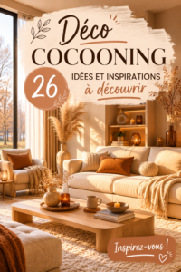 Salon cocooning avec des coussins doux et des couleurs chaudes