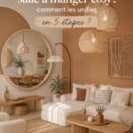 Salon et salle à manger unifiés avec une déco cosy et harmonieuse