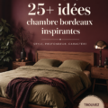 Une chambre bourgogne chaleureuse avec des motifs bohèmes.