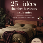 Une chambre bourgogne chaleureuse avec des motifs bohèmes.