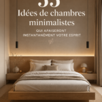Chambre minimaliste avec décoration apaisante et design épuré.