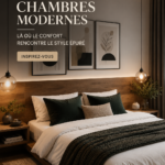 Une magnifique chambre moderne avec un design élégant et accueillant