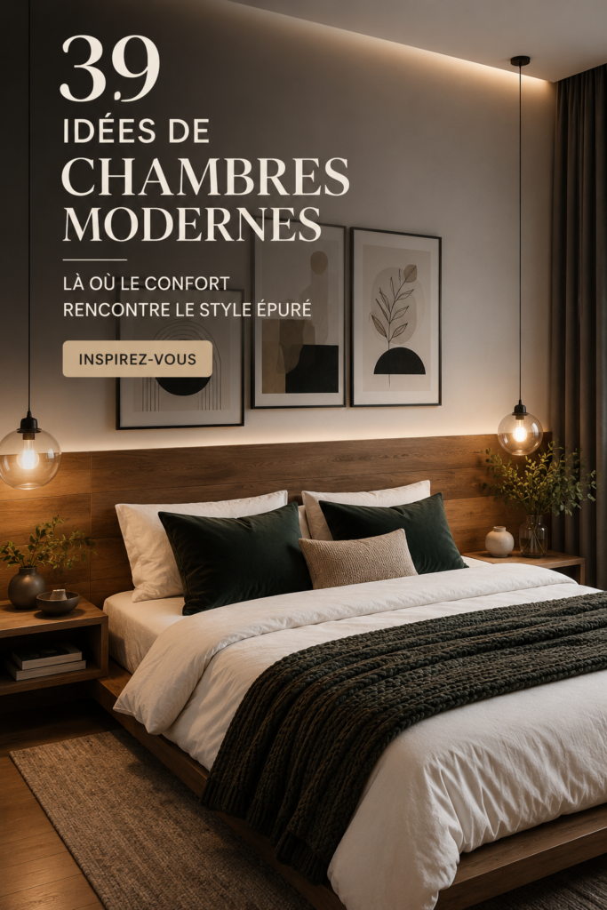 Une magnifique chambre moderne avec un design élégant et accueillant