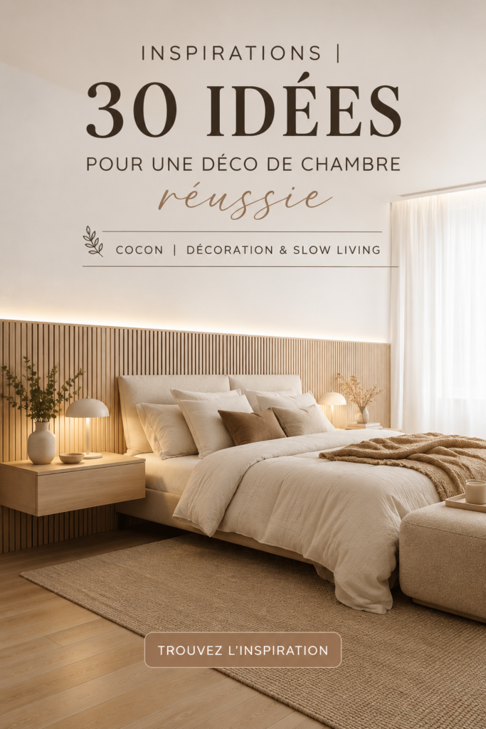 Une chambre décorée avec des couleurs chaudes et des plantes, créant une ambiance cocooning.