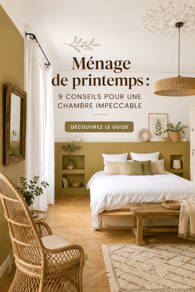 Chambre propre et rangée après un ménage de printemps