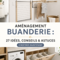 Aménagement de buanderie moderne avec rangement optimisé