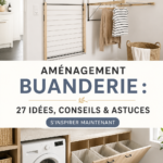 Aménagement de buanderie moderne avec rangement optimisé