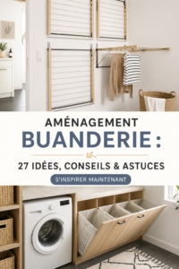 Aménagement de buanderie moderne avec rangement optimisé