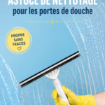 Une porte de douche propre et brillante après nettoyage