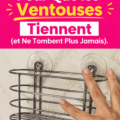 Une ventouse fixée solidement sur une surface lisse, illustrant une astuce pratique.