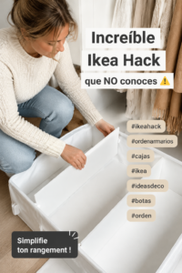 Une pièce de rangement inspirée par des hacks Ikea, bien organisée et stylée.