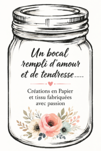 Un bocal décoré avec tendresse rempli de cœurs en papier et de mots doux.