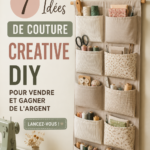 Créations couture colorées prêtes à être vendues dans un atelier lumineux