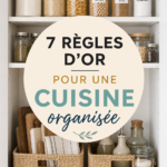 Cuisine moderne et organisée avec des ustensiles bien rangés.