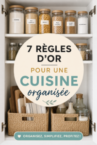 Cuisine moderne et organisée avec des ustensiles bien rangés.