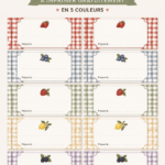 Étiquettes de confiture imprimables dans un style champêtre avec motifs floraux.