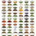 Étiquettes d'épices personnalisées sur des pots en verre dans une cuisine chic