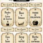 Échantillon d'étiquettes Halloween à imprimer, décorées de motifs de citrouilles et de fantômes.
