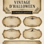 Étiquettes vintage pour Halloween à imprimer, décorations élégantes et créatives