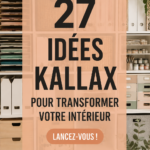 Espace intérieur avec différentes étagères Kallax d'Ikea décorées et organisées