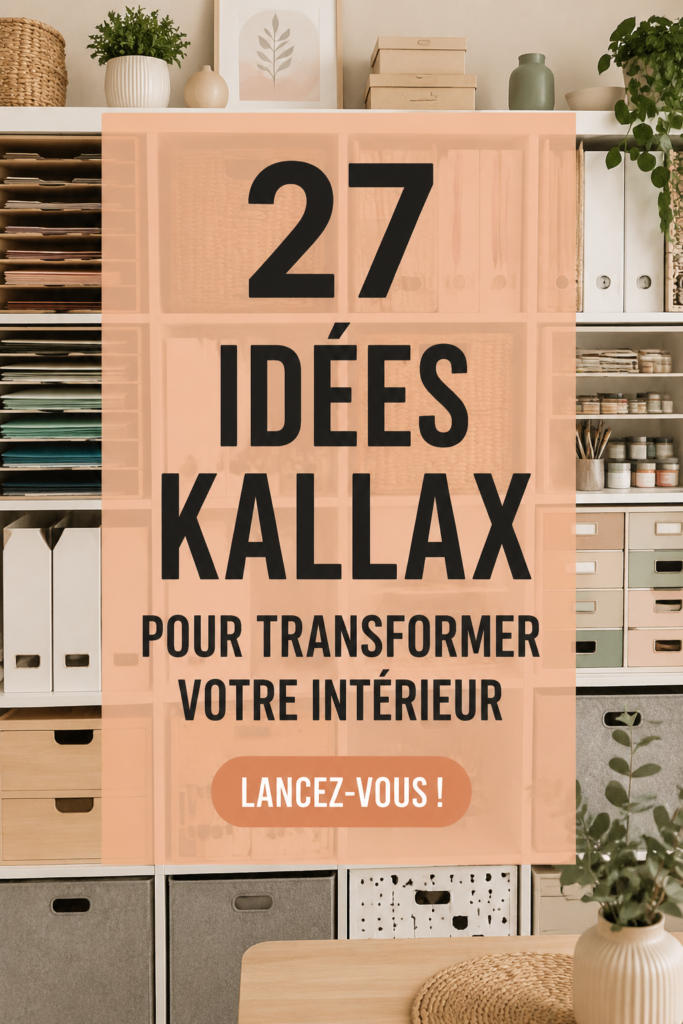 Espace intérieur avec différentes étagères Kallax d'Ikea décorées et organisées