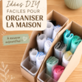 Un espace de rangement DIY organisé avec des boîtes et des étagères