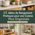 Cuisine bien organisée avec des idées de rangement pratiques et esthétiques.
