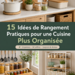 Cuisine bien organisée avec des idées de rangement pratiques et esthétiques.