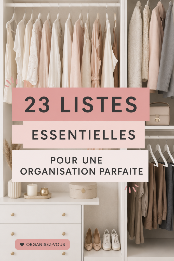 Femme réfléchissant à des listes d'organisation sous un bureau avec des fournitures de bureau.