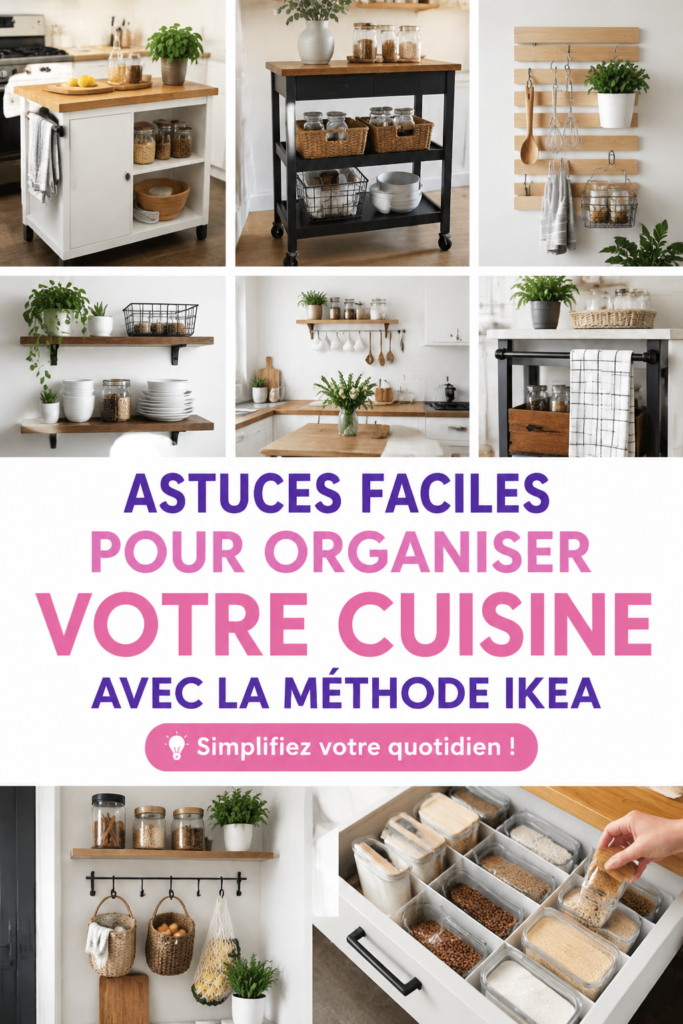 Photo d'une cuisine IKEA organisée et moderne avec des rangements efficaces.