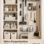 Une maison bien organisée avec des rangements verticaux, adaptée aux besoins des personnes avec TDAH