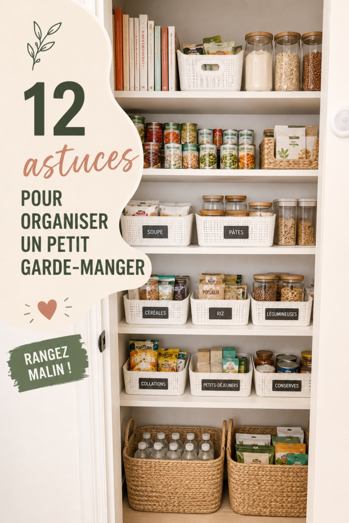 Rangement pratique et organisé d'un garde-manger chaleureux et accessible