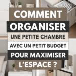 Une petite chambre bien organisée avec des meubles multifonctionnels et un décor chaleureux.