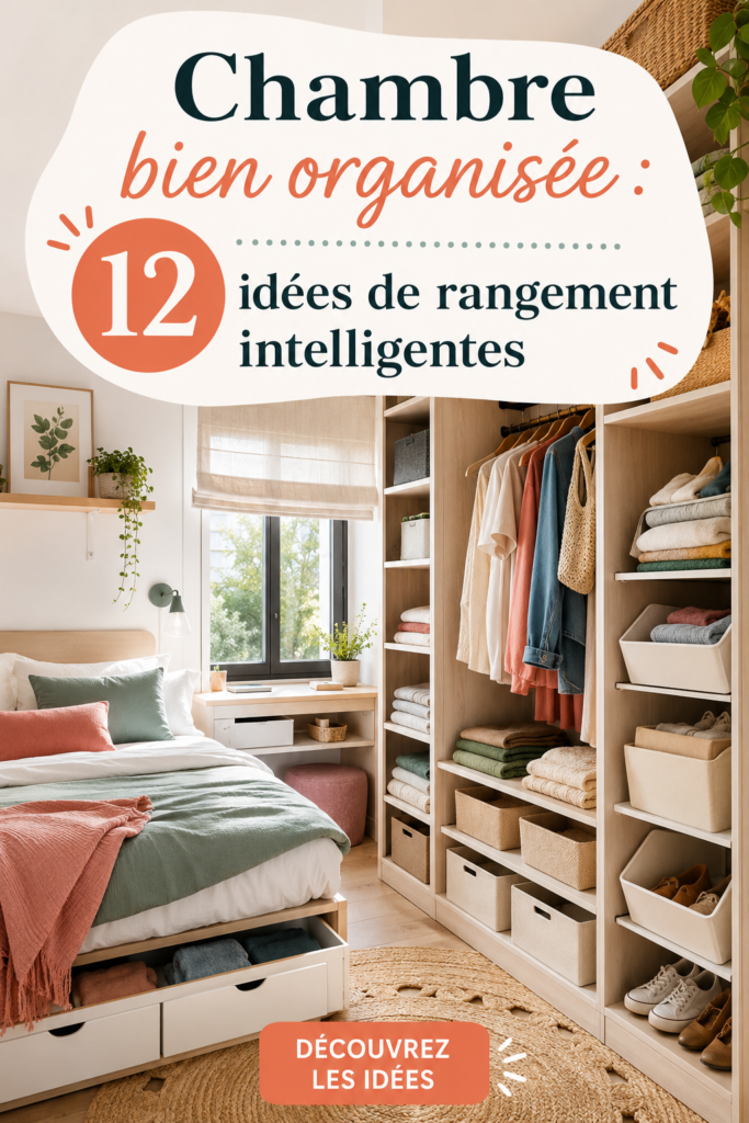 Chambre élégante et bien organisée avec des meubles pratiques
