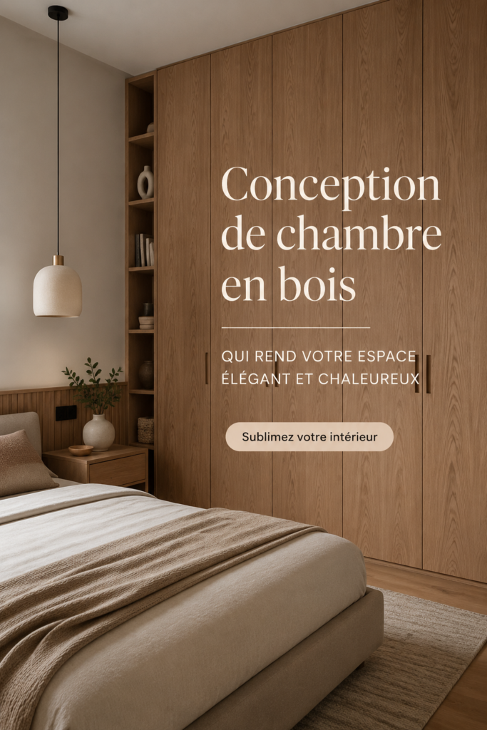 Une chambre décorée avec du bois pour une ambiance élégante et chaleureuse