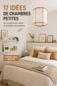 Une petite chambre bien aménagée avec des meubles pratiques et une décoration chaleureuse.