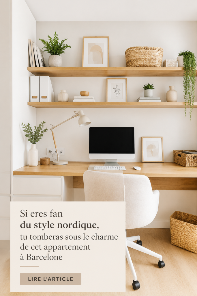Appartement lumineux à Barcelone avec décoration scandinave confortable et moderne.
