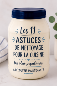 Cuisine lumineuse et propre avec des ingrédients de nettoyage naturels.