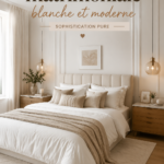 Chambre moderne et élégante décorée de blanc