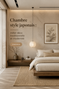 Chambre inspirée du style japonais avec des éléments modernes