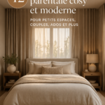 Chambre moderne et cosy avec décoration tendance et meuble pratique.