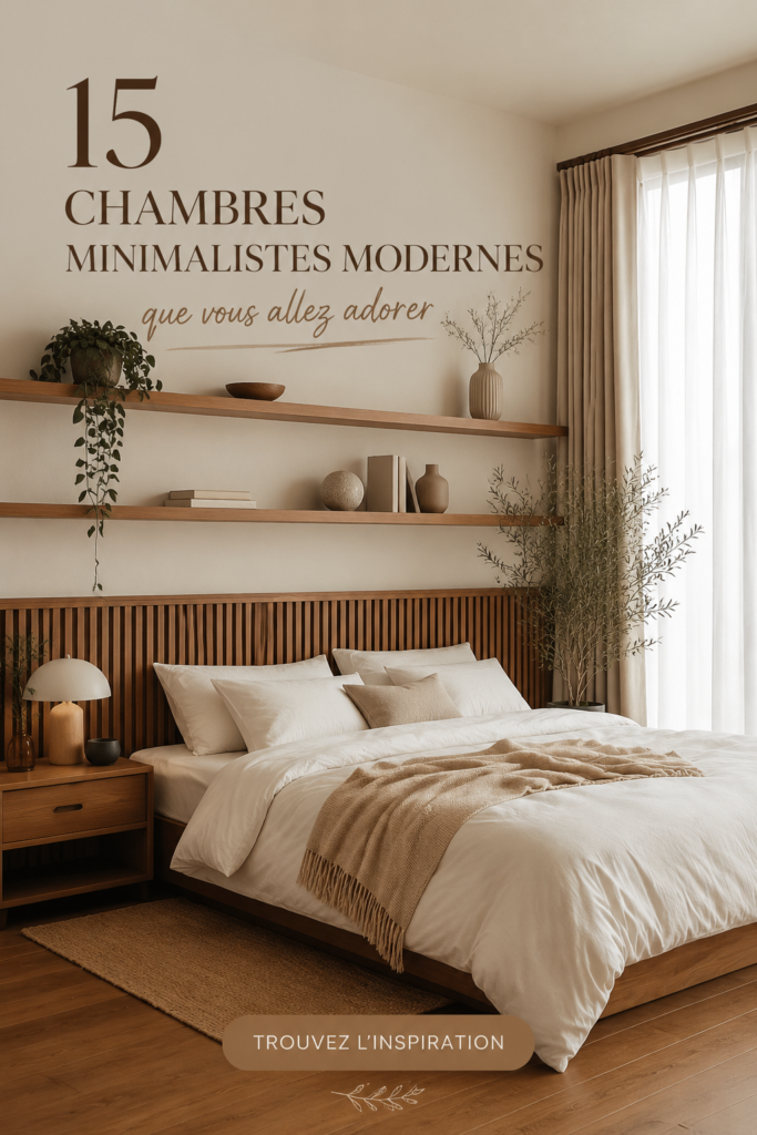 Une chambre moderne au design minimaliste avec des couleurs douces et épurées.